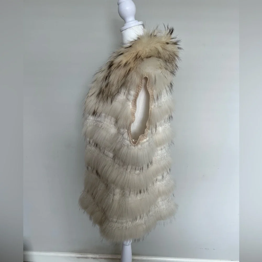 Alaska Fur Gallery 100% Fur Vest rabbit and fox Size S/M - Picture 4 of 9